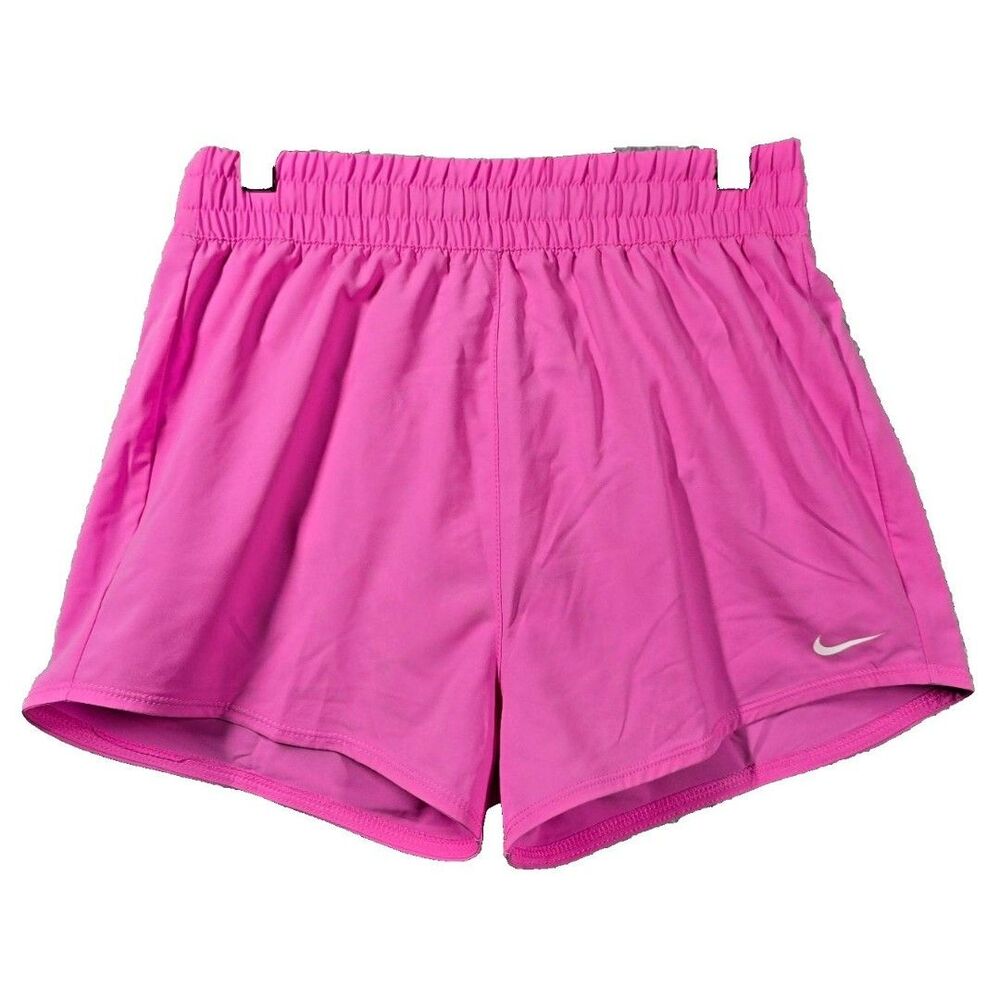 New Nike One Dri-FIT Pink 3" Brief-Lined Shorts Size L Loose Fit Hi-Ris 00013